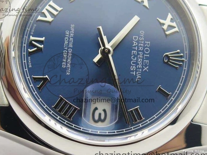 0116 DateJust 36mm SS 116200 ARF 1:1 Best Edition Blue Roman Dial On 904L SS Jubilee Bracelet SA GoodFit 3520
